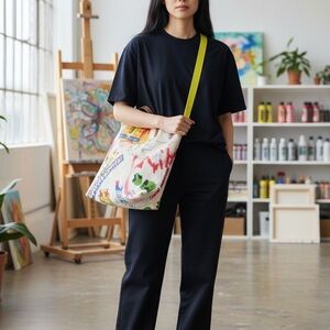 Canvas tote bag, UGG An Audacious Idea Spring/Summer. Colorful Graphic